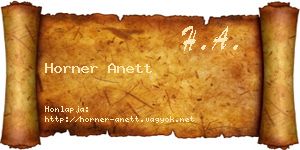 Horner Anett névjegykártya